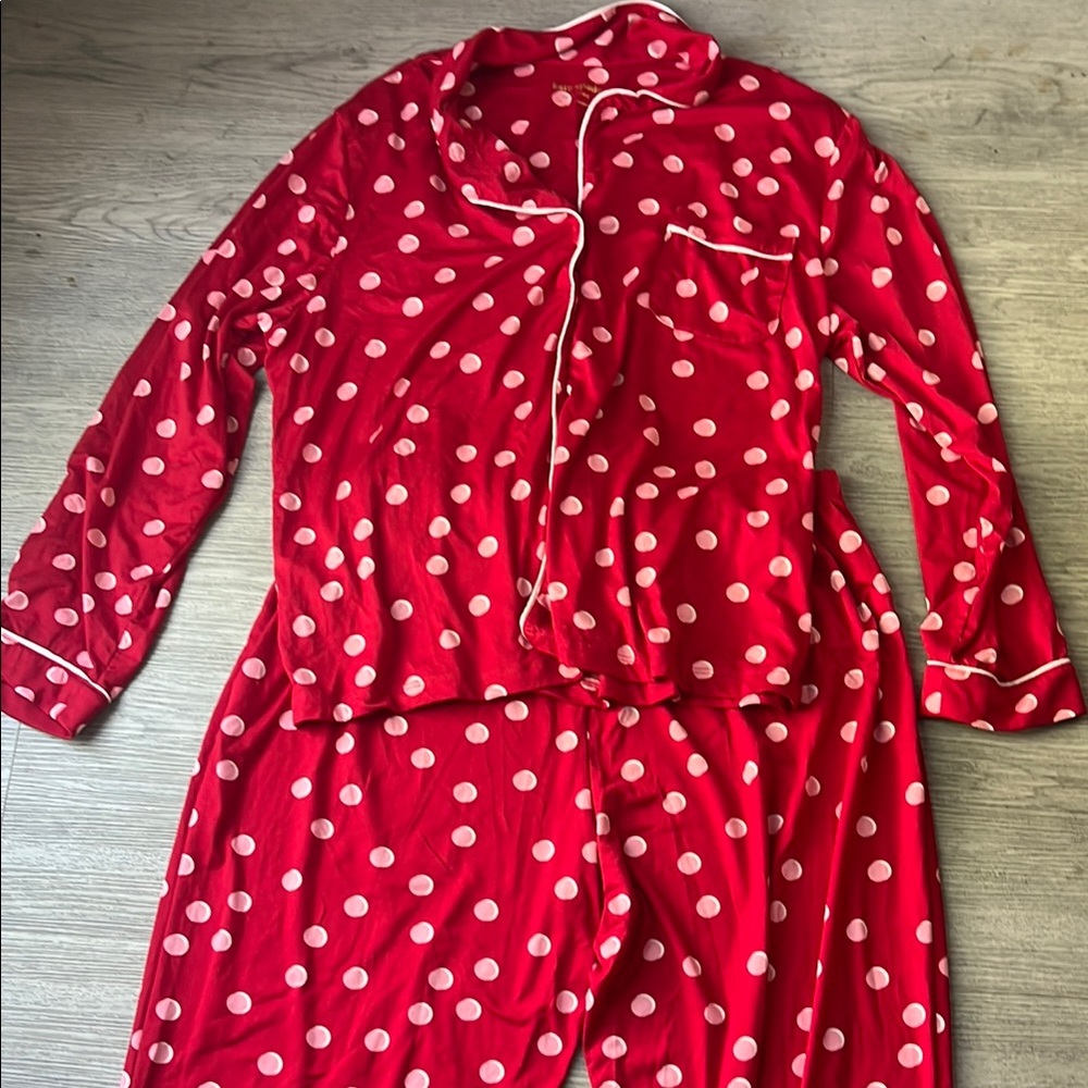 Kate Spade Red Polka Dot Pajama Set